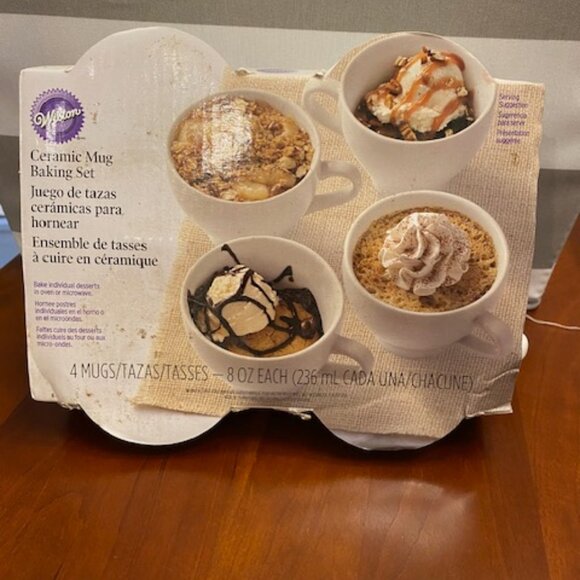 Wilton 4 Piece White Ceramic Mug Baking Set 2105-0172 Brand New Discontinued - Picture 1 of 3